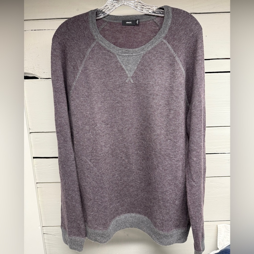 Vince Purple and Gray Long Sleeve Sweater